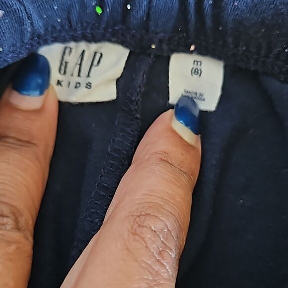 Gap Girl's Bundle Of 6 Pieces T-shirt & Pants Navy Blue/ Red 7- 8 Years Old - Picture 7 of 16